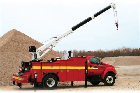built on Ford F750 and International platforms and upfitted with cranes